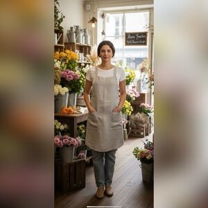 NEW NO TAGS Linen Market Apron - Artisan Made